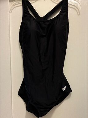 Speedo Powerflex One-piece Black Bathing Suit - Size 12